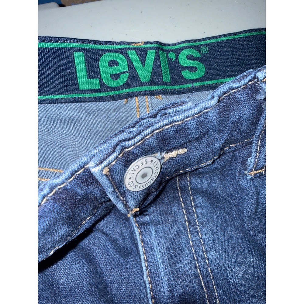 Levis 511 Slim Fit Jeans Dark Wash Blue Denim W28 L30 Size 16 Reg - Picture 6 of 9